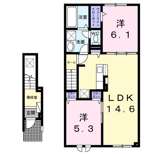 ヴェール(2LDK/2階)の間取り写真