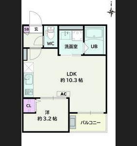 JACK MINAMIJUICHIBANI(1LDK/2階)の間取り写真