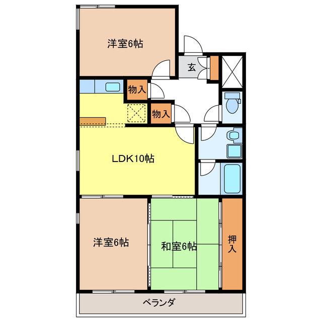 ノース LAND I(3LDK/2階)の間取り写真
