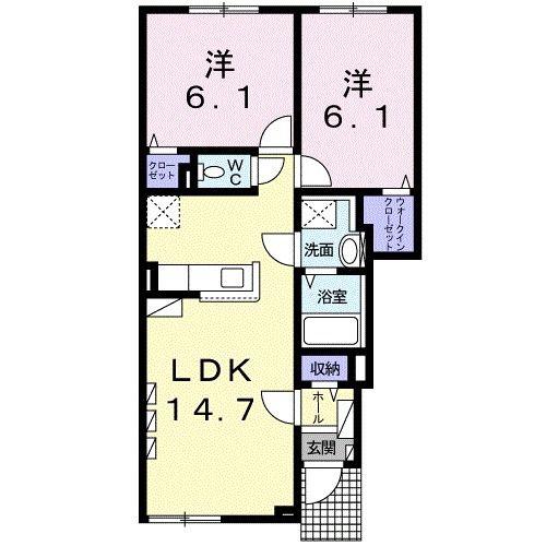 アンナプルナ(2LDK/1階)の間取り写真