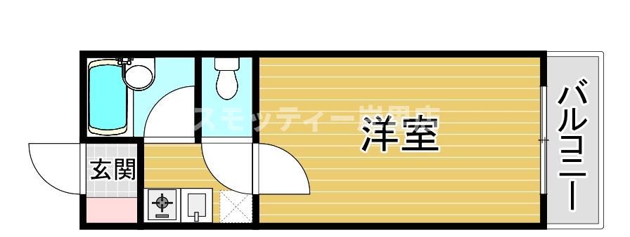 アベニュー西住之江(1K/1階)の間取り写真