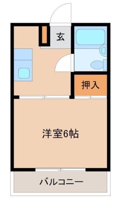 サンライズ北原(1K/1階)の間取り写真