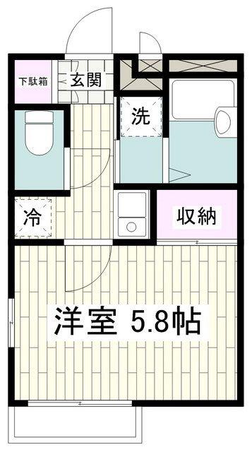 サンライズ(1K/1階)の間取り写真