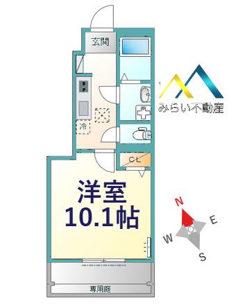 GRANDE TERRE(1K/1階)の間取り写真