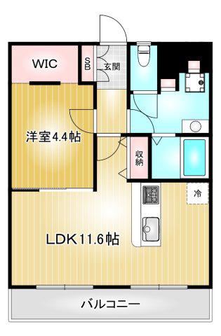 グリーンエミナンス唐山(1LDK/2階)の間取り写真