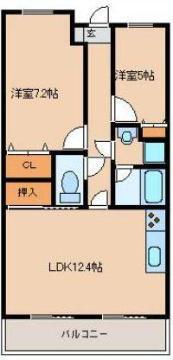 蔵王アイビーコートA棟(2LDK/3階)の間取り写真