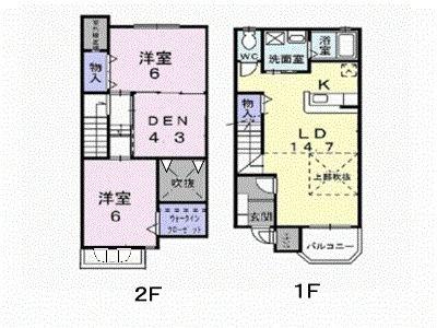 カルフールS(3LDK/1階)の間取り写真