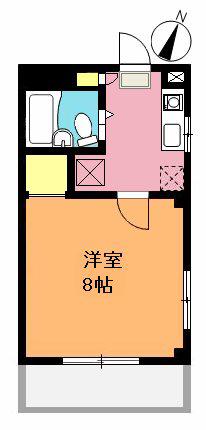 第二ふじみハイツB棟(1K/2階)の間取り写真