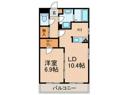 サニーハイツ(1LDK/3階)の間取り写真