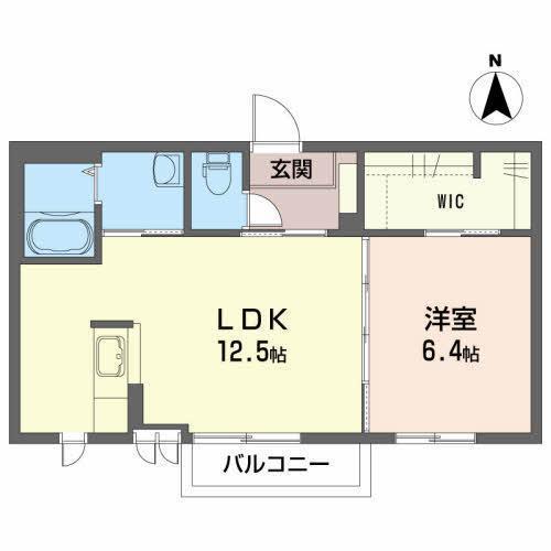 アヴニール盛南II(1LDK/2階)の間取り写真