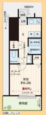 ラブリエ(1K/1階)の間取り写真
