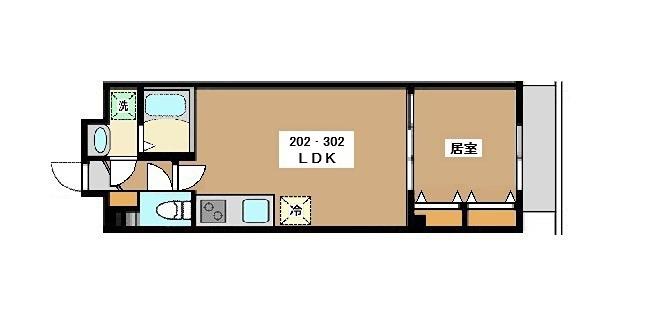 ミリアビタ船橋(1LDK/3階)の間取り写真