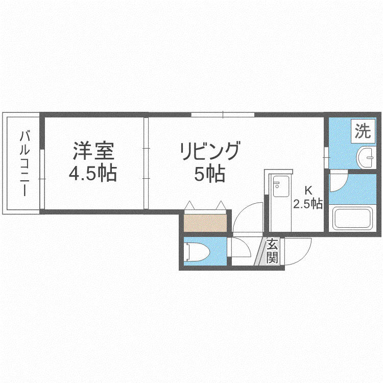 ル・エストV (1LDK/8階)の間取り写真