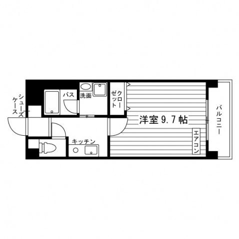 音羽壱番館ISSHA(1K/4階)の間取り写真