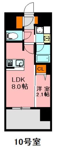 デュ・レジア博多レジデンス(1LDK/4階)の間取り写真