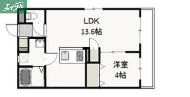 ポルト・ボヌール(1LDK/5階)の間取り写真