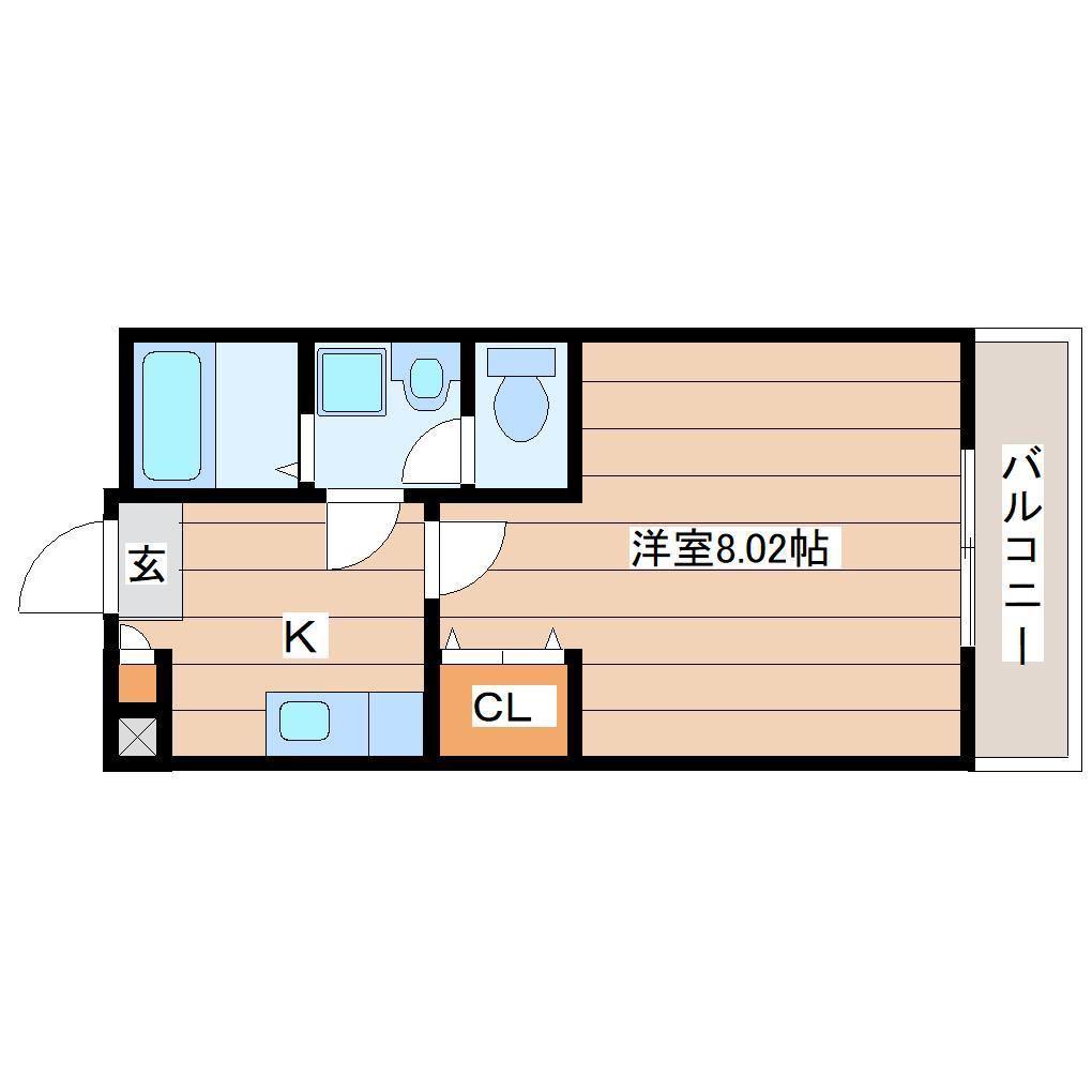 クレフラスト原ノ町(1K/1階)の間取り写真