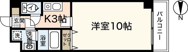 FOURSEASONSTAI-SHIN1ST(1K/6階)の間取り写真