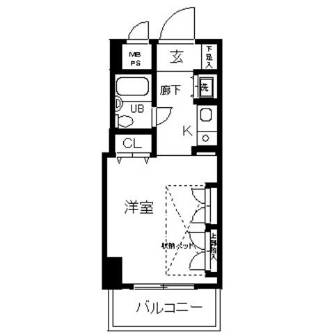 日神パレス鶴間(ワンルーム/6階)の間取り写真