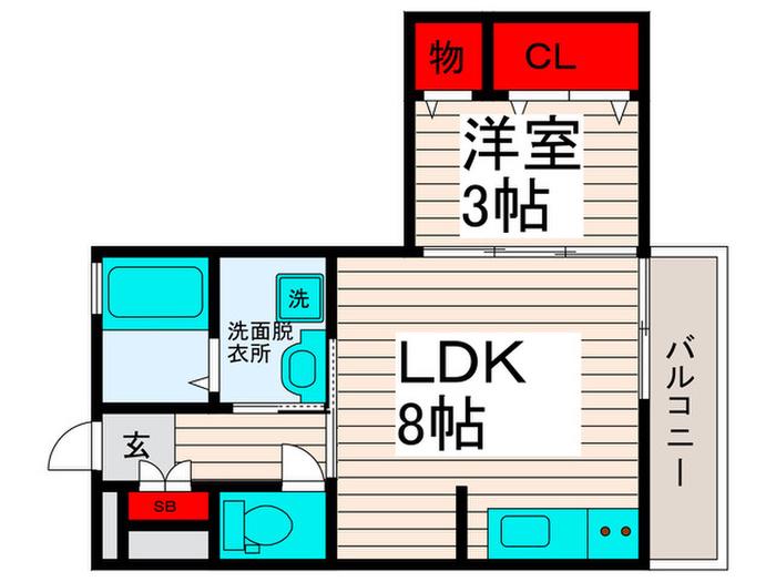 ラピュタ(1LDK/1階)の間取り写真