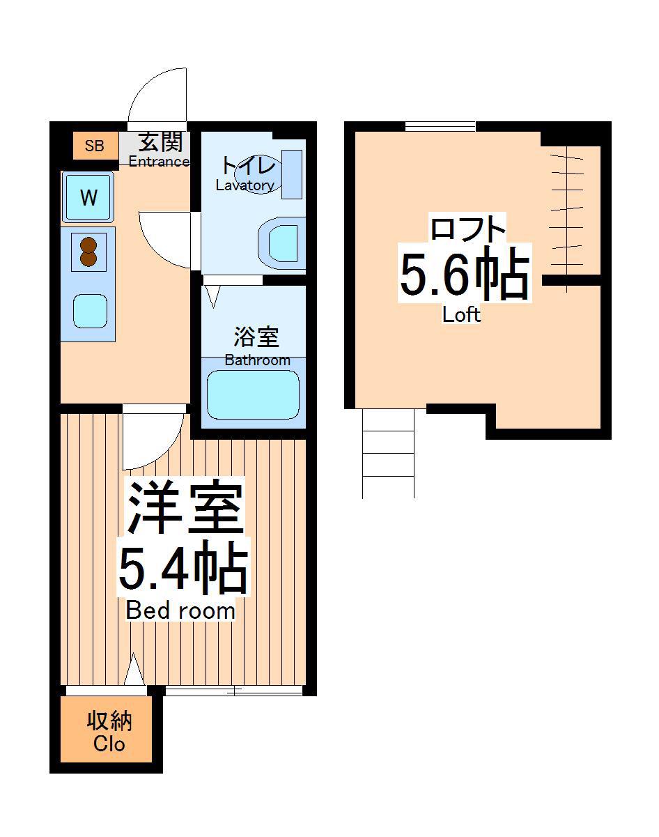ルードメール相模大野(1K/2階)の間取り写真