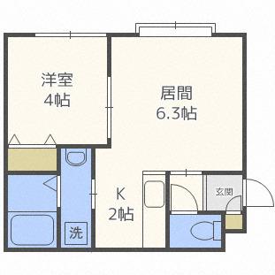シェリール元町(1LDK/3階)の間取り写真