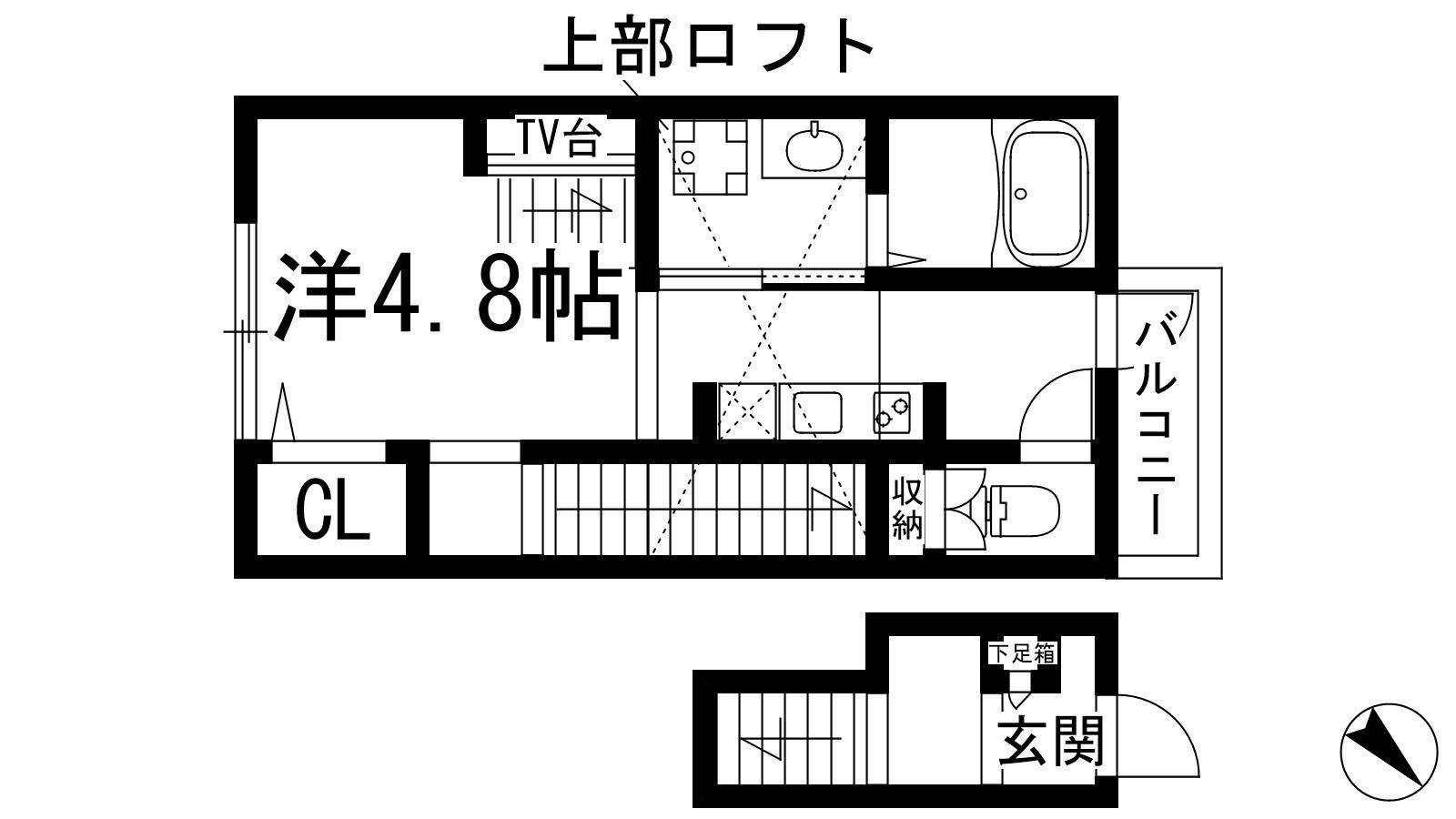 あんしん美座08-1057(1K/2階)の間取り写真
