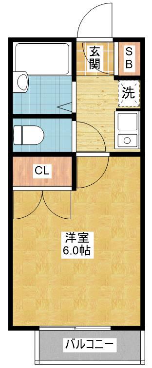 エクセレンスタマダ(1K/3階)の間取り写真