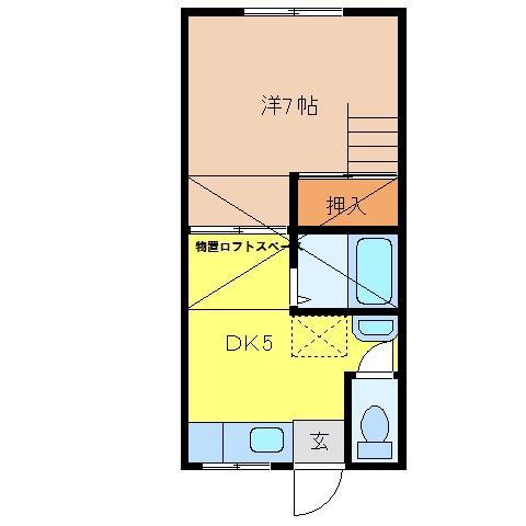 サンマリノ天神(1DK/3階)の間取り写真