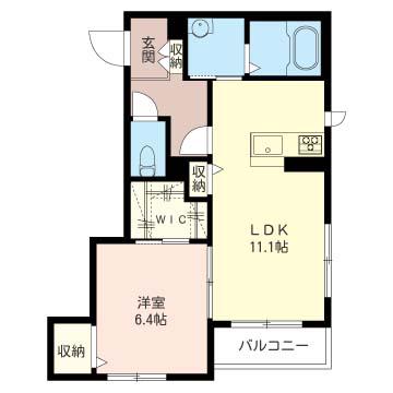 ＪＲ京浜東北線 大宮駅(埼玉) 徒歩15分 3階建 築10年(1LDK/2階)の間取り写真