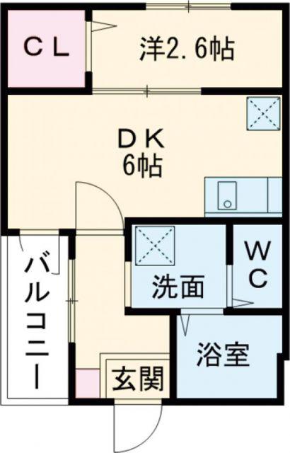 賑町シーエム・ディス(1DK/3階)の間取り写真