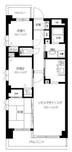 ドエル住吉(3LDK/4階)の間取り写真