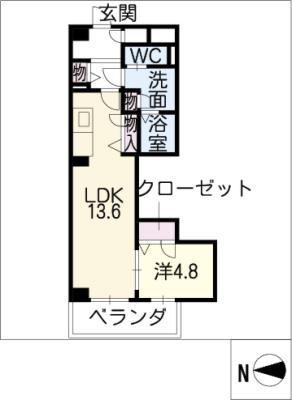 グレース花塚(1LDK/2階)の間取り写真
