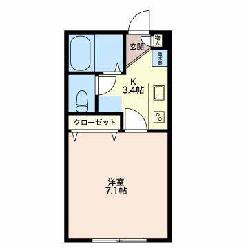 ベルテ米山(1K/1階)の間取り写真