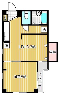 レジデンス後藤II(1LDK/2階)の間取り写真