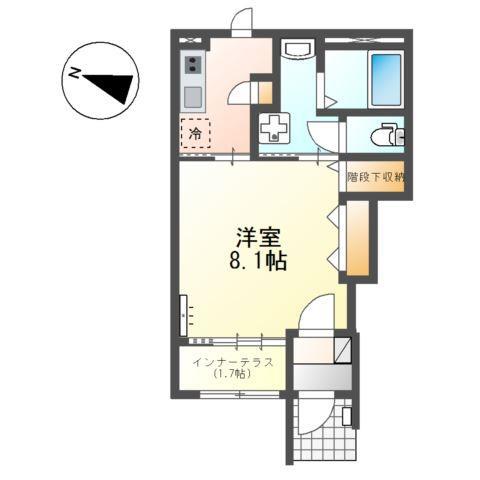 ASANAO(1K/1階)の間取り写真