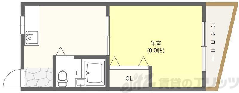 ハイツ上新第1下新庄(1DK/2階)の間取り写真