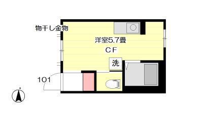 メゾンプチボワ(ワンルーム/1階)の間取り写真