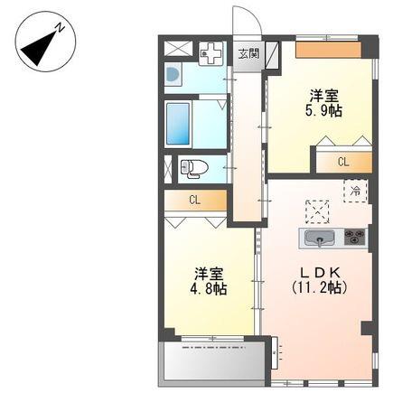 N.MAISON(2LDK/1階)の間取り写真