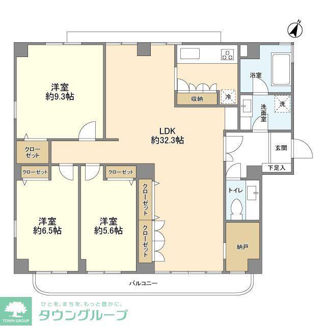 矢来町2階部分(3LDK/2階)の間取り写真