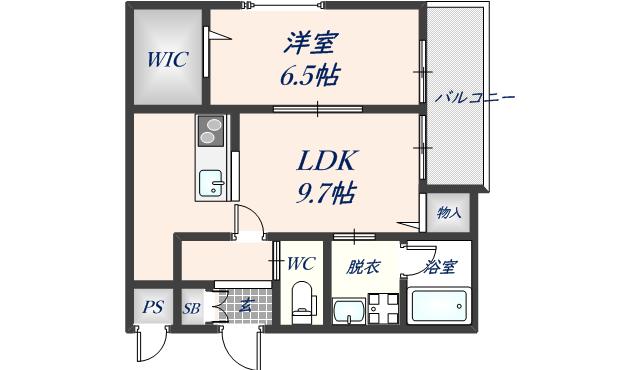 GRANDEL K(1LDK/1階)の間取り写真
