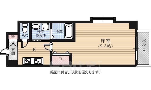 MOKAーESTAⅡ(1K/5階)の間取り写真
