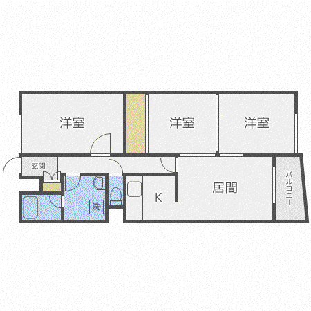 クリオ旭ヶ丘壱番館(3LDK/2階)の間取り写真