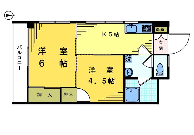 パールマンション高田馬場(2K/2階)の間取り写真
