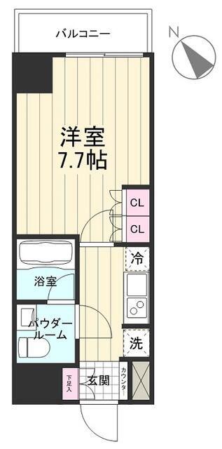 AZEST立川Ⅱ(1K/8階)の間取り写真