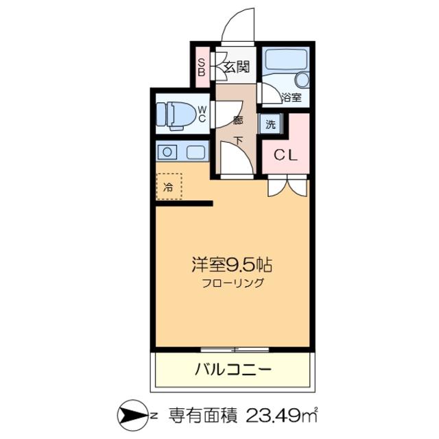津吹ビル(ワンルーム/2階)の間取り写真