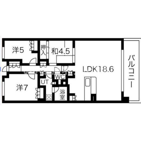 ジオ千里中央フォレストカーサH棟(3LDK/3階)の間取り写真
