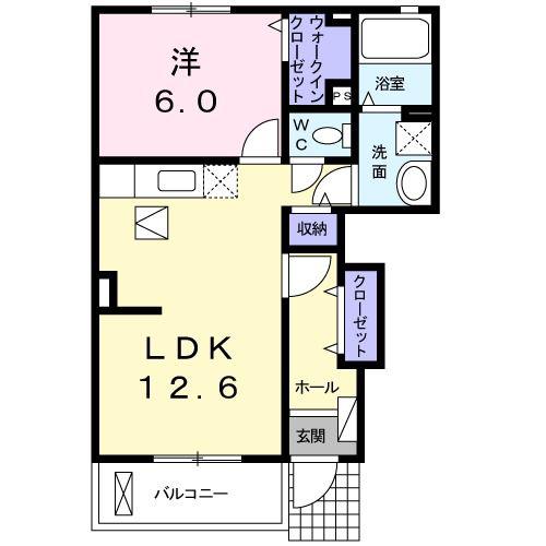 モーニングベル(1LDK/1階)の間取り写真