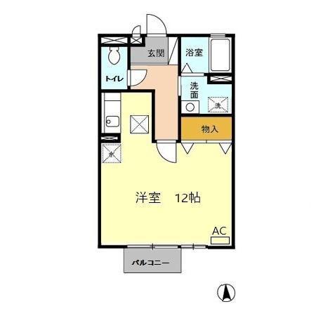 セピアコート・AMI(ワンルーム/2階)の間取り写真