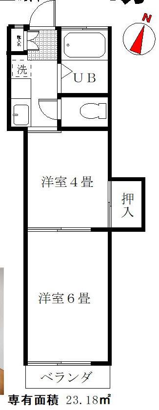 松山荘(2K/2階)の間取り写真